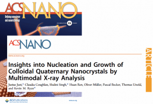 New Paper: in-situ Nucleation and Growth of Colloidal Quaternary Nanocrystals by Multimodal X-ray Analysis: Quick-EXFAS / XANES / SAXS